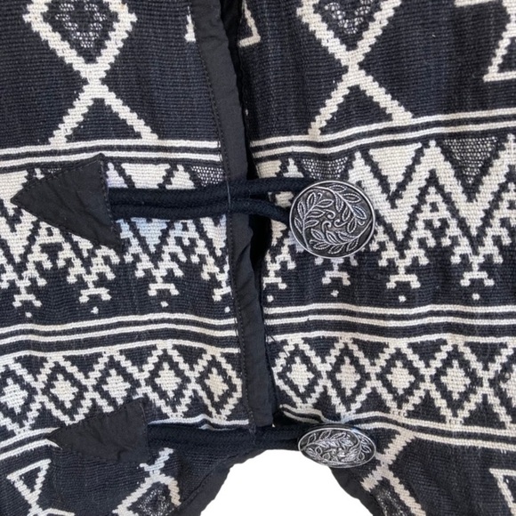Vintage 90s Tribal Southwestern Tapestry Blazer Jacket Metal Buttons Sz M - Picture 4 of 16